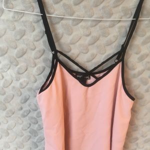 Wet seal pink and black crop top